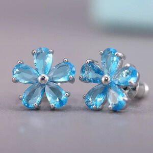🍁 Beautiful Tiny Plum Blossom Zircon Dainty Stud Earrings for Women, UNVN12456